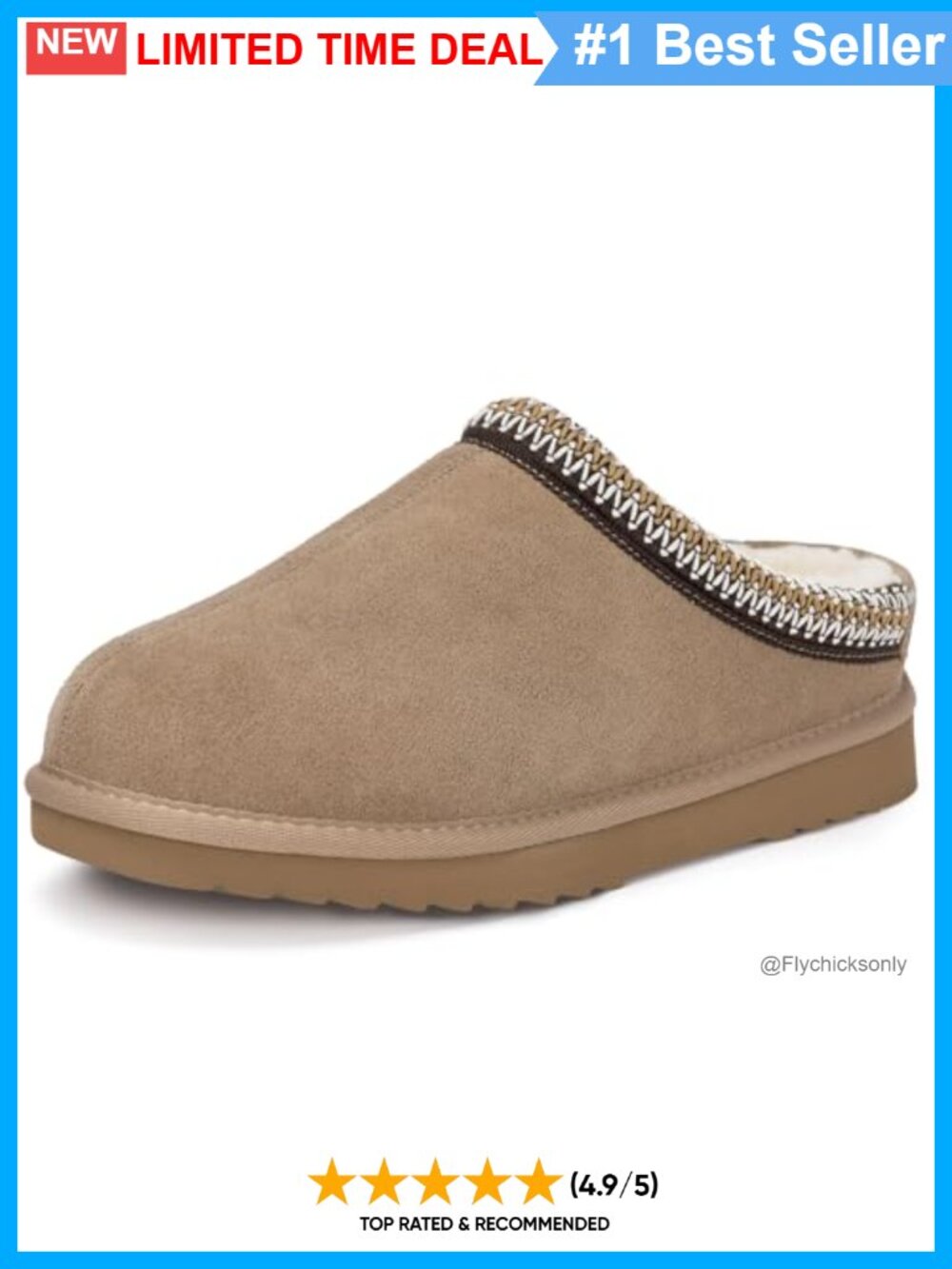 Suede Platform Slip On Clog Mules Fuzzy Faux Fur Lined Slippers